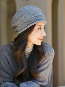 1 pezzo Basco da donna in tinta unita, cappello invernale caldo, berretto da artista autunnale, piccolo cappello ottagonale, cappello retrò, adatto per uscite quotidiane - Multicolore - Visualizzare 6