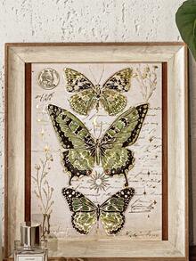 MOCARD 3pcs/Pack Vintage Butterfly Theme Gold Foil Stickers, Creative Aesthetic Decorative Stickers, DIY Scrapbooking Craft Materials, Holiday Gifts, Personalized Stationery Supplies - Green - View 9