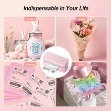 Marklife X4 Bluetooth Wireless Thermal Label Printer, Suitable For Logistics, Postal, Maritime And Air Transport, Personal Design, Clothing Labels, Food Labels, Etc. Compatible With Android, Apple And Windows Systems, Comes With 100 Sheets. Valentine's Day Gift - EU C Type Plug(220-240V) - View 7