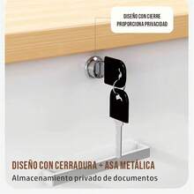 Armario de almacenamiento de oficina con ruedas móvil, archivador con cerradura de tres cajones, armario de almacenamiento de oficina de gran capacidad. - Blanco - Ver 7