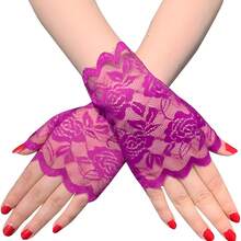 蕾丝手套、新娘手套、夏季女士驾驶防晒手套、半指疤痕遮盖手套、短款水手舞蹈表演手套