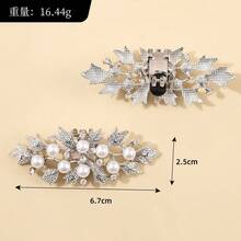 2 pezzi Decorazioni per scarpe con tacco alto stile europeo elegante, accessori fai-da-te per scarpe da sposa, scarpe da cerimonia scintillanti - Multicolore - Visualizzare 9