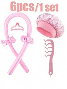 Questo set da 6 pezzi include un ferro arricciacapelli senza riscaldamento, una fascia per capelli e un pettine. Presenta un ferro arricciacapelli senza riscaldamento, un cuffietta da notte in raso, una fascia per capelli senza riscaldamento, un elastico per capelli, un pettine, una cuffietta da notte morbida, un ferro arricciacapelli confortevole e strumenti di styling flessibili. Adatto per onde e ricci lunghi delle donne, questo set offre strumenti di styling per arricciare i capelli senza sforzo. - Multicolore - Visualizzare 12