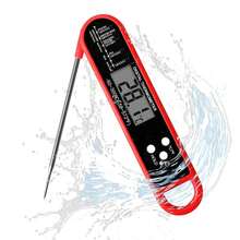 Digital Meat Thermometer With Backlight, Waterproof Stainless Steel Probe, Instant Read For BBQ, Turkey, Candy, Liquids, Beef, Portable & Foldable For Kitchen & Outdoors - Đỏ - Xem 9
