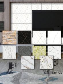 OUTANA Self-Adhesive Waterproof Marble Pattern Wall Sticker, Made Of PVC With Aluminum Foil Backing, Easy To Apply, Suitable For Living Room, Bedroom, Kitchen, Bathroom, Entryway And Office Walls, Provides Wall Coverage And Insulation, Simple Installation And Removal, Complements Textured Interior Decor.