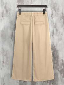 HEYKESON Men's Casual Solid Color Wide Leg Pants - Khaki - View 6
