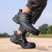 10KV Insulated Waterproof Safety Boots By Lanoudun, Thick Anti-Puncture Midsole, Suitable For All Seasons, High-Top Comfortable & Durable, Black - Black - View 6