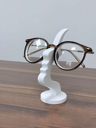 2pcs Unique Curved Eyeglasses Stand - Practical Minimalist Black Design, Plastic Material, Suitable For Living Room, Bedroom, Office, Or As A Gift For Family And Friends, Enhances Desk Or Nightstand Decor, Home Decor Accessory, Minimalist Design, Holiday Gift, Valentine's Day Gift, New Year Gift (1/2pcs Available)