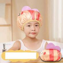 1pc 3D Cartoon Shower Cap, Waterproof Double Layer BathingCap For Kids, Thick & Cute Baby Shampoo Cap