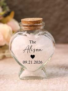 Custom Couples Mini Jars With Text,Personalized Mini Jars With Cork Lids,Customized Sand Jars Keepsake,Customizable Small Decorative Jar,Wishing Bottle,Memory Bottle,Beach Honeymoon,Valentine's Day,Wedding Gifts,Cute Glass Jar,Birthday Gifts,Bedroom,Living Room,Groom,Bride,Friends,Couple,Family,Father,Mom - Style B - View 4