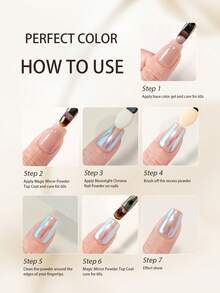 3pcs/1pc  Powder Nail Art Set, Transparent  Powder, Mirror Effect Holographic Nail Powder, Colorful Aurora Mermaid Pigment, Perfect For Christmas, Thanksgiving, Home Nail Design - 彩色 - 查看 7