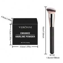 VERONNI 发际线阴影粉套装（含刷子），防晕染发际线及发根遮瑕膏，即刻遮盖发际线及发根，防水发际线粉填充剂，打造自然妆效 - 彩色 - 查看 5