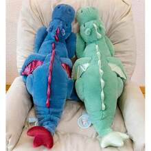 Christmas Gift,35.4in Dragon Plush,Peluche, Plushie, Dragon Stuffed Animal, Kids Toys, Christmas Gifts ,Dragon Plush Toys Pillows For Boys,Girls And Adults,Stocking Stuffers, Great Gifts - Màu xanh lam - Xem 6