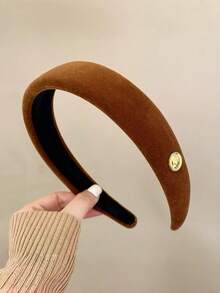 丝绒纽扣发带，可爱、休闲、优雅、简约，适合户外发饰、发夹、日常佩戴、发箍、发绳等各种头饰