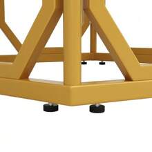 Hexagonal Marble Table (1 Piece) Hexagonal Kitchen Table Breakfast Table Metal Legs Marble Pattern Gold - Gold - View 8