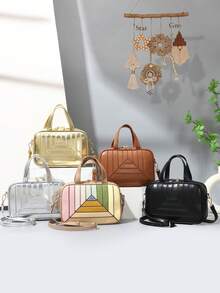 女士奢华手提包 时尚女式PU皮包 方形斜挎单肩包 女士手提包