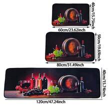 1/2/3 件套厨房地毯，酒红色图案，可机洗，手工编织涤纶地毯，适用于卧室、客厅、餐厅、厨房、浴室和玄关。 - 彩色 - 查看 11