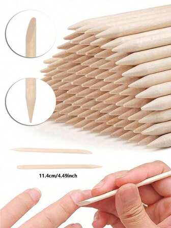 500pcs/350pcs/200pcs 114mm Nail Cuticle Pusher Wooden Design Drawing Painting Stick Remover Orange Wood Sticks For Nail Art Tools Nail Strips Waxing Scraping Paint