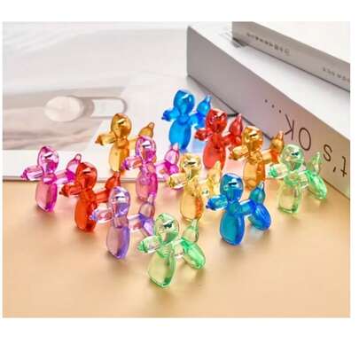 20pcs Mini Crystal Dog Balloons, DIY Handmade Decorations, Mother's Day Gift For Boyfriend/Girlfriend, Creative Art Sculpture, Cute Decor Ornament For Home Entrance, TV Cabinet, Living Room, Owl Resin Craft, Bar/Cafe Counter, Micro Landscape, Office Desk