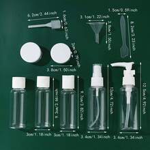 10pcs White Cosmetic Refillable Bottles Travel Set, Lotion Cream Containers With Funnel, Spatula, Dropper