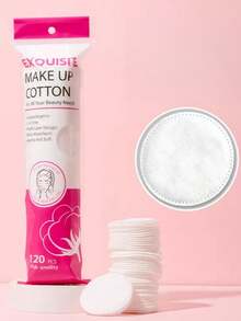 Multi-Layer High Absorbency Organic Cotton Cleansing Pads, Round Pattern Cleaning Pads, Soft & Pure Makeup Remover Pads - Pink - View 2