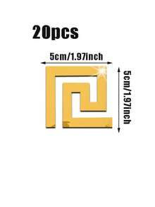 OUTANA 10/20-Piece Home & Living Self-Adhesive Removable Clip-On Mirror Wall Decals Waterproof, Moisture-Resistant, And Easy-To-Clean Home Stickers Ideal For Living Rooms, Bathrooms, Kitchens, Bedrooms, Cabinet Edges, Windows, Offices, And Gym Wall Decor DIY Decorative Mirrors Available In Gold/Silver/Black Perfectly Complements Room Decor, Accents Window Walls, And Serves As Decorative Mirror Panels For Wainscoting