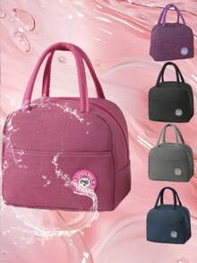 带有熊图案的保温午餐袋 - 防水便携，适合学校和办公室 - 让您的食物保持新鲜美味（熊标签图案将随机发送）