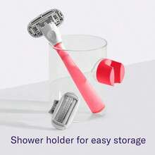 Flamingo Shaving Razor Set For Women - Original Razor Handle, 4 Blade Refills, And Shower Holder - Pink - ColorC - 查看 5