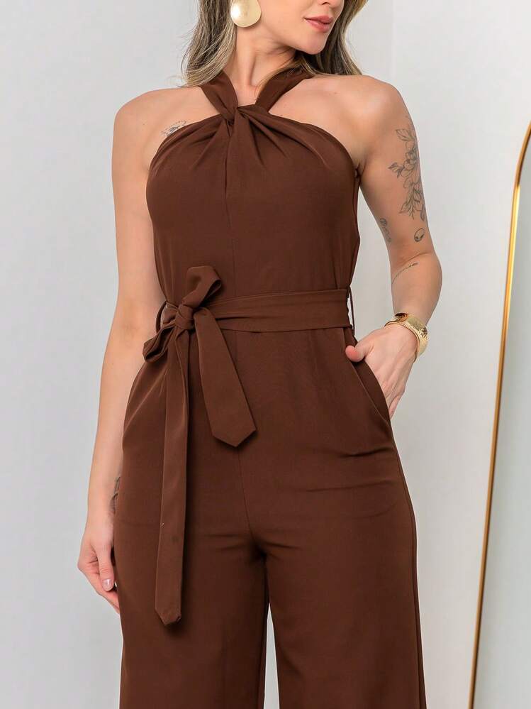 Tailored Jumpsuit M3094 - 鏽棕色 - 查看 8