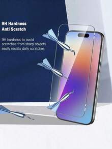 BOLLYMORE Bộ 2 miếng dán màn hình cường lực toàn màn hình, bảo vệ toàn diện màn hình, tương thích với iPhone 17, 17 Pro Max, 17 Pro, 17 Ari, 16, 15, 14, 13, 12, 11 Pro Max, XS, X, XR, 6, 7, 8, 16, 15, 14 Plus, 12, 13 Mini và các dòng khác. Màng bảo vệ trong suốt, chống nước, chống sốc, chống rơi, chống trầy xước, chống bám vân tay, là phụ kiện bảo vệ màn hình điện thoại thiết yếu cho sử dụng hàng ngày, văn phòng và nhà. - Trong sáng - Xem 2