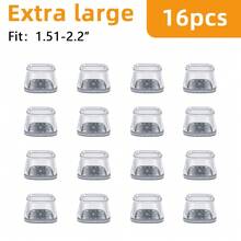 4/8/16/24PCS Square-Chair Leg Floor Protectors,Silicone Furniture Pads For Hardwood Floors, Furniture Sliders For Chair Legs, Rectangle Floor Protectors For Chairs, Silicone Chair Leg Caps Cover,Effectively Protect The Floor And Table Legs,Reduce Noise(Light Gray) - Light Grey - View 14