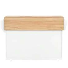 Serving Trolley With Folding Top, 120 X 46 (70) X 91 Cm, White, With Wheels And Interchangeable Wooden Feet, Ideal For The Kitchen And Dining Room. - White - View 11