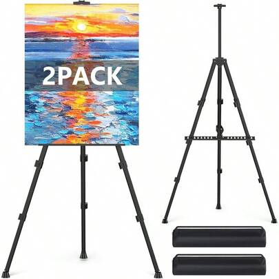 XZGB Easel Stand For Sign 66" Easels Stand For Painting Heavy Duty Portable Travel Easel For Display 2 Pack