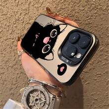 Cute Kawaii Black Cat Phone Case for  16/15/14 Pro Max | Adorable Cartoon Shockproof Cover - Negro - Ver 6