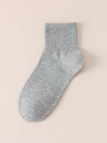 1双/3双装男士纯棉短袜，纯色弹力简约百搭日常黑白灰商务舒适短袜