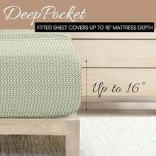 Linen Market - Juego de sábanas de 4 Piezas, Estampado, tamaño ,  Sage(Individual Salvia  inflada) - Multicolor - Ver 5