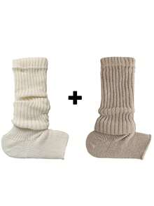 1/2/3 perechi de șosete pentru femei, șosete japoneze stivuite, șosete de toamnă și de iarnă, șosete lungi tricotate gri, acoperitoare pentru picioare cu mătase neagră, pentru a arăta subțire, șosete lungi JK de primăvară și de toamnă, pentru căldură de iarnă - Manșe pentru picioare și picioare - Vizualizare 23