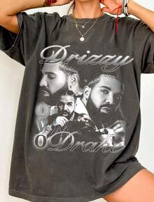 Drake T-Shirt YK Drake Vintage Bootleg Tee.Jpg - 黑色 - 查看 1