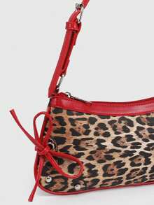 1pc Retro Lace Up Bow Decor Crossbody Shoulder Armpit Satchel Bag, Suitable For Dates, Outings, Parties, Fashionable Bow Purse For Women, Halloween Purse Perfect For Fancy Party Halloween Fashion & Gothic Fashion - 彩色 - 查看 4