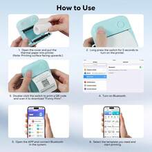 MoKo - marcador de etiquetas con 3 rollos de papel, mini impresora de etiquetas Bluetooth con múltiples plantillas para teléfonos, mini impresora de etiquetas adhesivas para el hogar, oficina - 1 - Ver 3