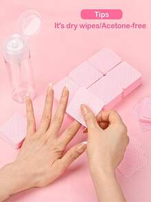 200片/100片/50片/20片装凝胶指甲油卸除湿巾清洁美甲卸甲棉无绒清洁纸垫化妆工具批发，美甲用品，美甲工具，美甲艺术工具，返校季，美甲，美甲工具（适用于贴片式美甲） - 彩色 - 查看 2