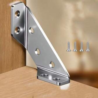 10 st/20 st kraftiga hörnfästen i rostfritt stål med skruvar - 90° vinkelstöd, reptålig, enkel installation för möbler och trästommar