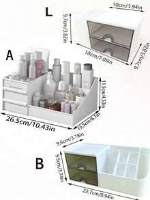 1PC Desktop Cosmetic Storage Box Organizer, Large Capacity Makeup Display Case