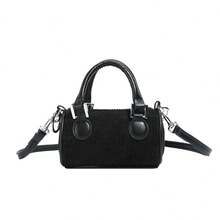 Bolso de mano con diseño de letra, mini bolso tipo almohada, bolso bandolera para niñas - A - Ver 16