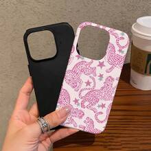2-In-1 Fashionable Leopard Print Star Pattern Phone Case, Suitable For IPhone 17, 16 Pro Max, 15 Plus, 13, 11, 12, XS, 8 Plus, 7 - Multicolor - View 4