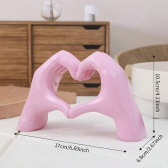 1 pieza Decoración con gesto de mano en forma de corazón, escultura de dedo de arte moderno personalizada para decoración del hogar, decoración de mesa creativa para bodas, regalo para el Día de San Valentín y Año Nuevo