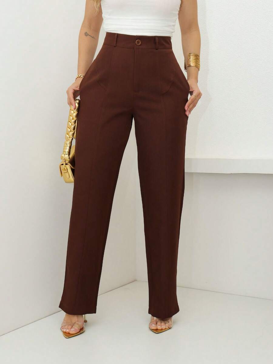 MISS RABBIT WOMEN Dress Pants S\38 M\40 L\42 GG\44 L1\46 L2\48 L3\50 - 咖啡棕 - 查看 1