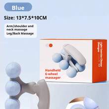 Rolă de masaj pentru gât - Minge de masaj muscular, Clemă circulară mică și ușoară pentru picioare pentru bărbați și femei pentru exerciții fizice și relaxare, Role manuale cu 6 roți, Instrument de relaxare pentru yoga, fitness