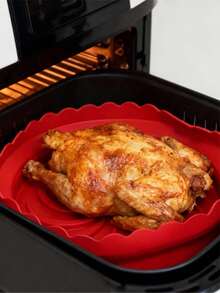 1 szt. Nowa składana silikonowa tacka do grilla do frytkownicy powietrznej, silikonowa mata nieprzywierająca, wielokrotnego użytku, idealny prezent na urodziny i święta, do pieczenia, smażenia i kuchenki mikrofalowej, łatwa do czyszczenia i odporna na ciepło, akcesoria do piekarnika, akcesoria kuchenne