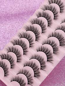 10 pares de pestañas postizas de visón 3D naturales, esponjosas, suaves y gruesas, con rizado. Pestañas postizas largas y voluminosas, multicapas y dispersas, para uso diario, fiestas, bodas y noches de fiesta. Cómodas de llevar, con puntas abiertas que alargan y dan un aspecto natural y realista, de larga duración.